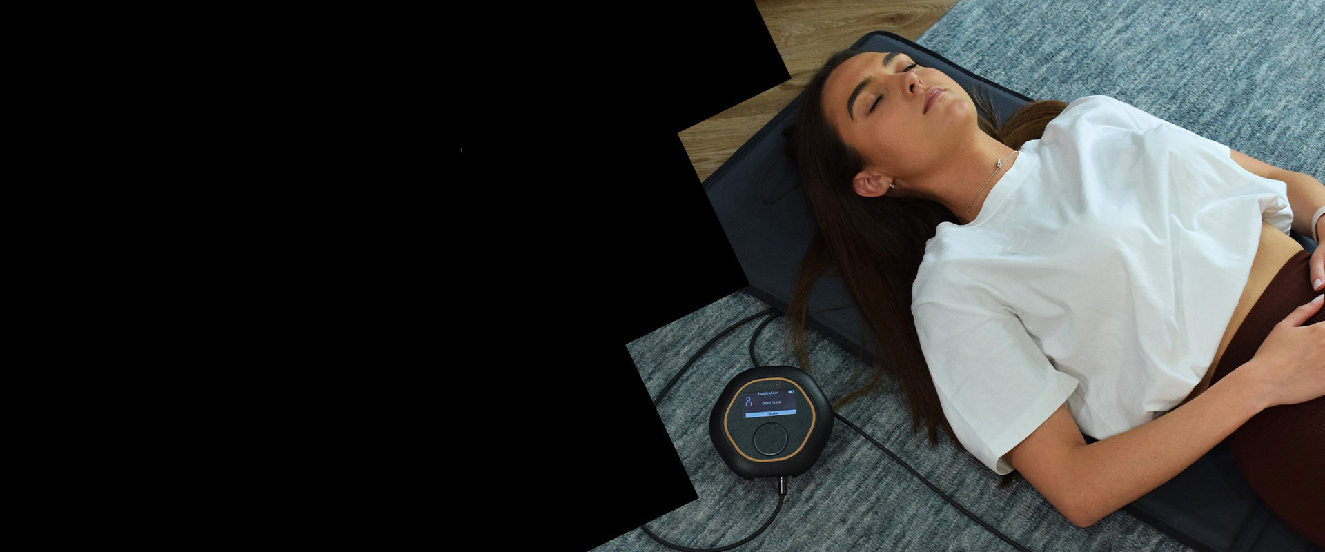 Laying on CELLER8 full body PEMF therapy mat