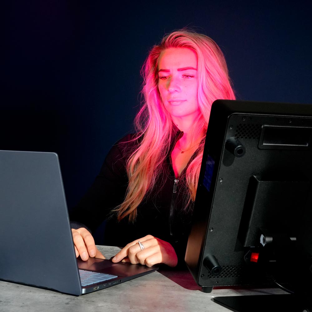 Women working using desktop biohacker package