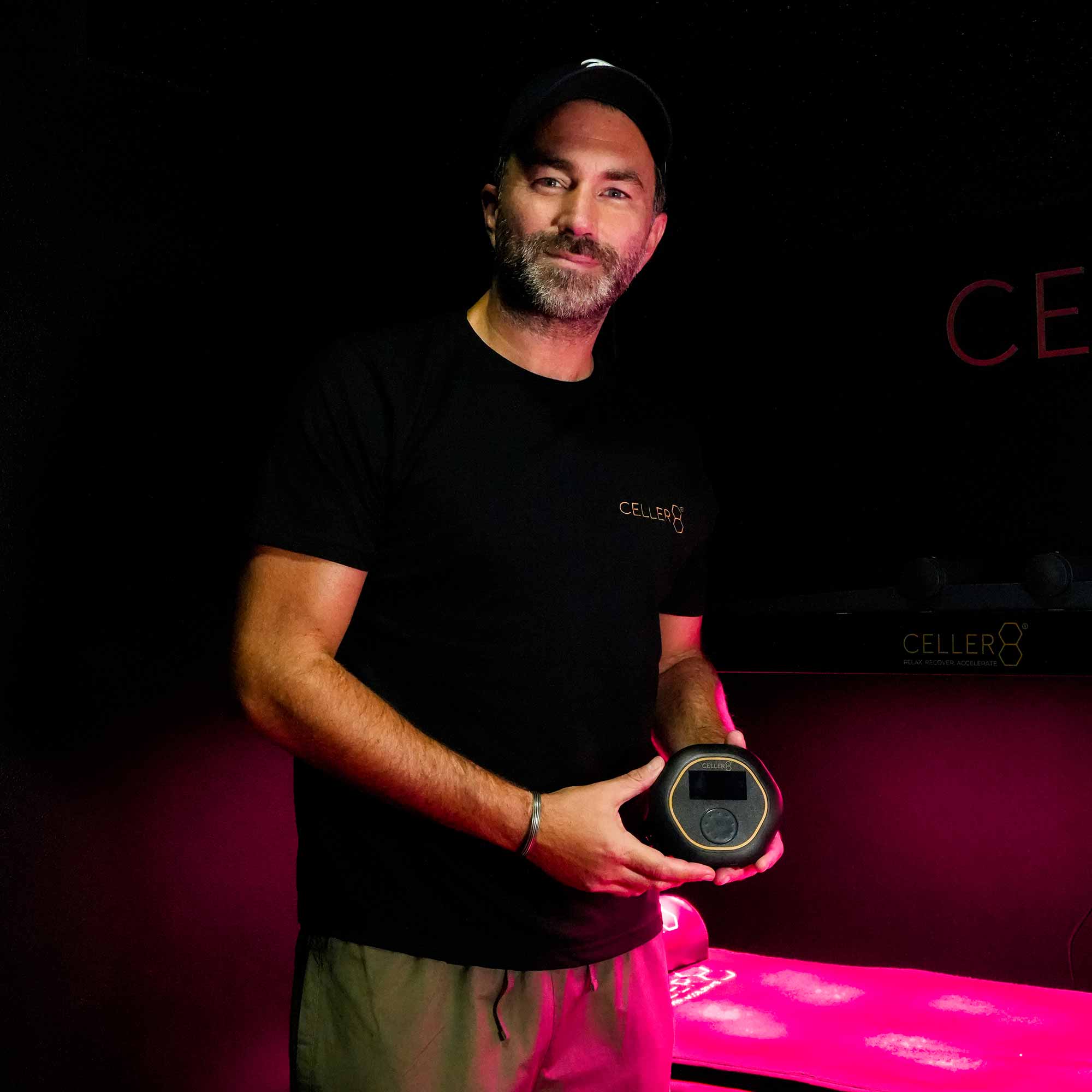 Eddie Hearn holding CELLER8