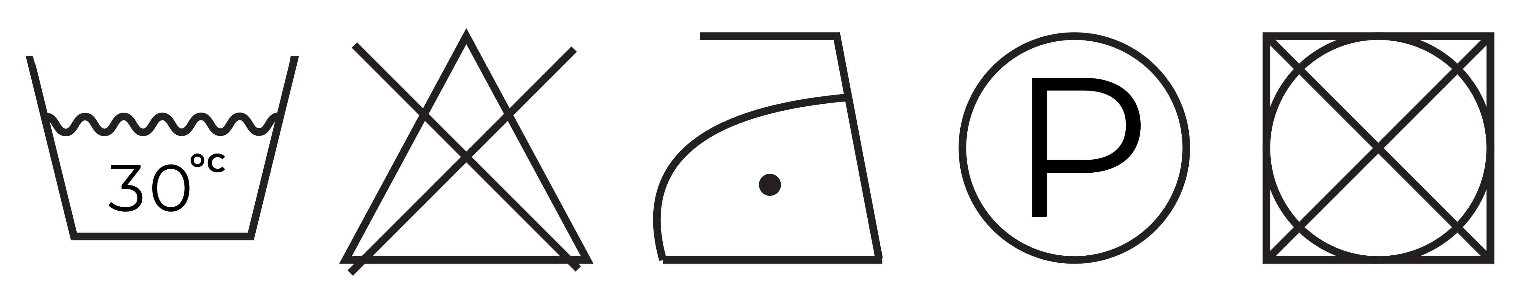 Eye mask wash symbols