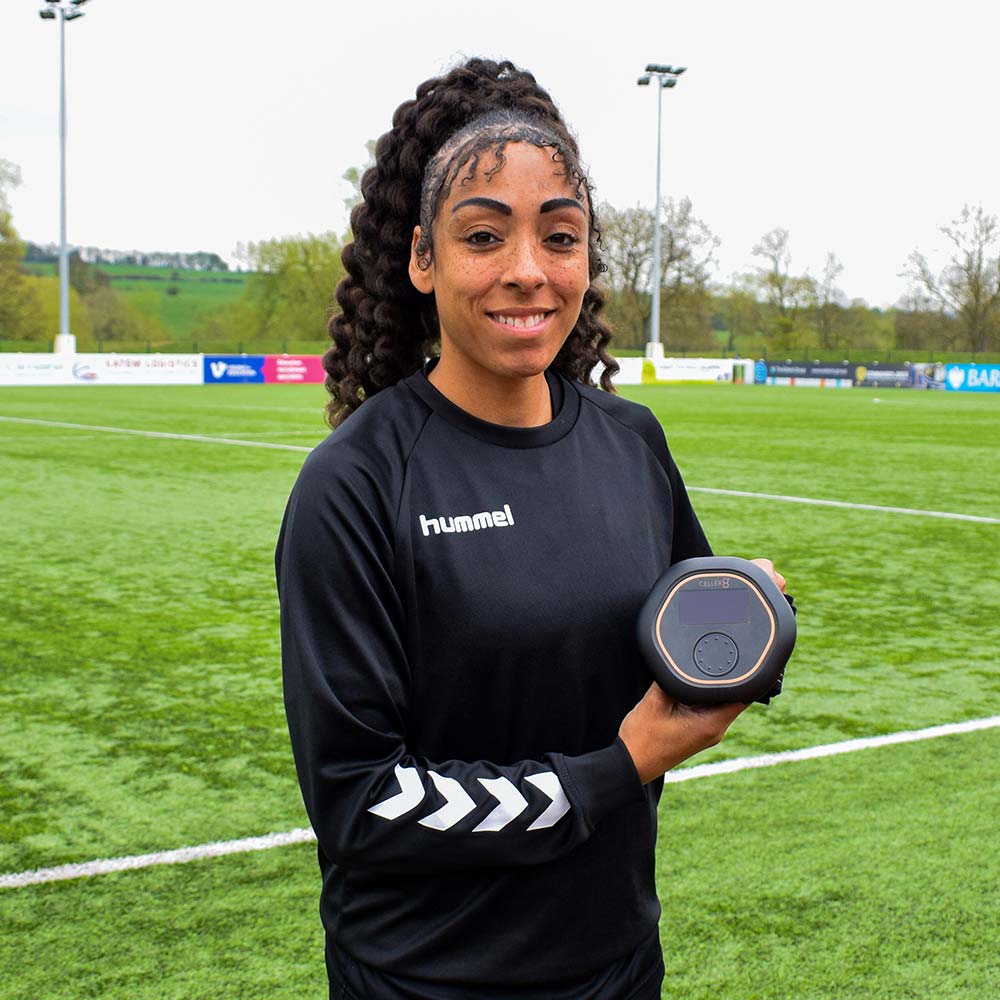 Jessica Clarke holding CELLER8